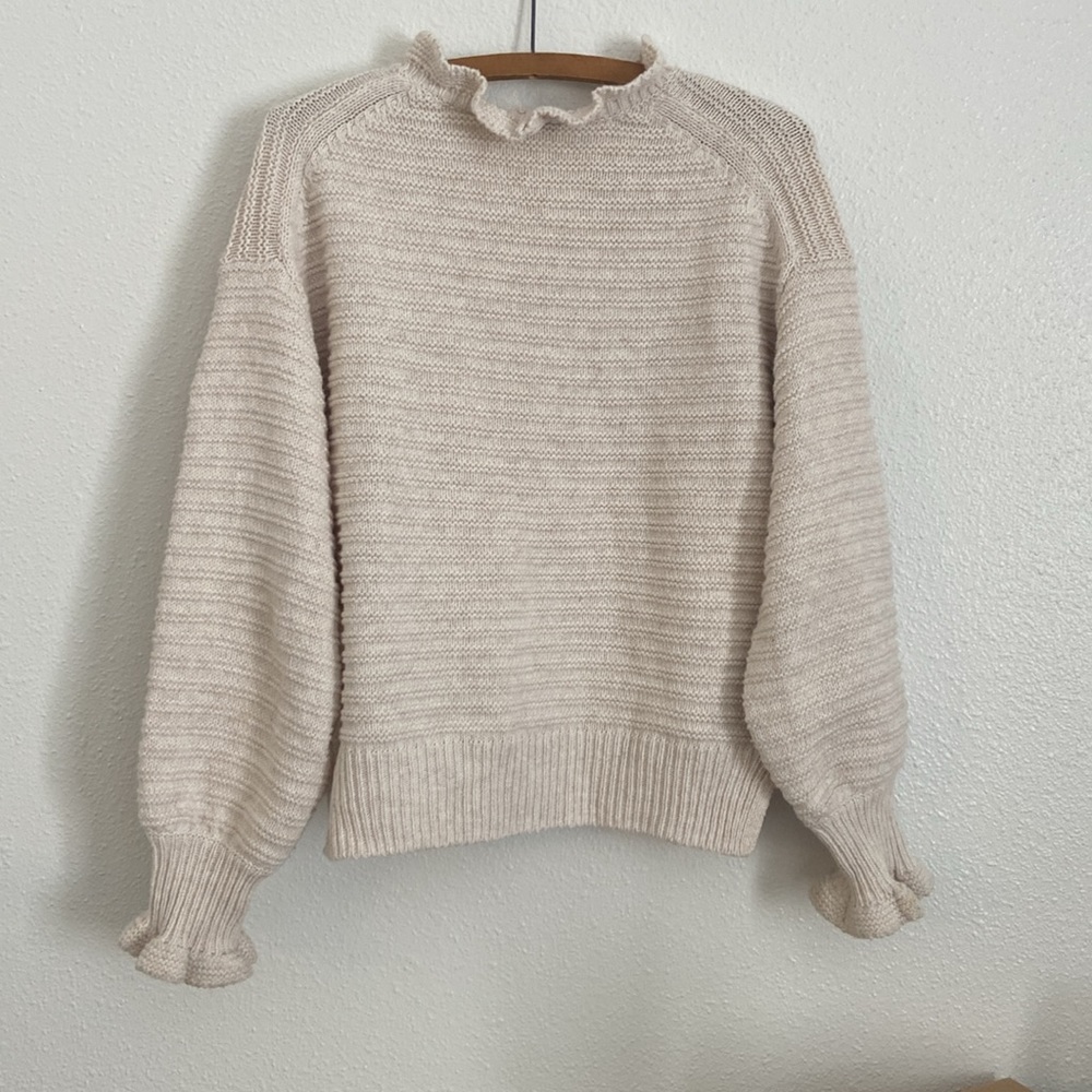 Madewell Ruffle Neck Sweater (Small) - Picture 2 of 6